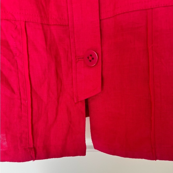 Vintage Coldwater Creek 100% Linen Button Front Jacket W 18 NWT Red $80 - Picture 4 of 16